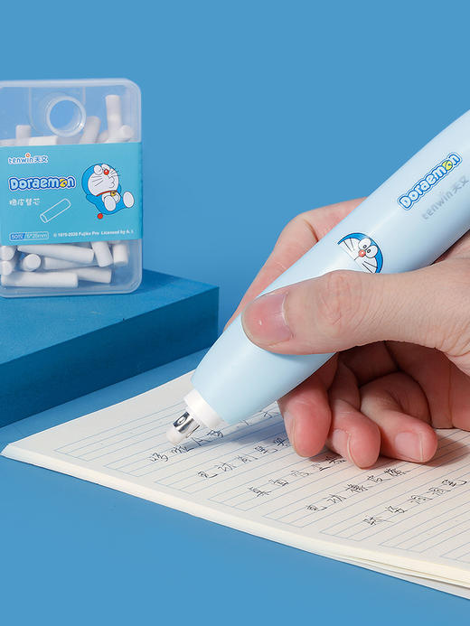 开学季【礼盒装】天文哆啦A梦联名款电动文具礼盒套装  赠 赠送一个缝隙刷和1组笔帽（3个装）小学生开学大礼包自动转笔刀卷笔刀削笔器铅笔刀幼儿园一年级学习用品 商品图5