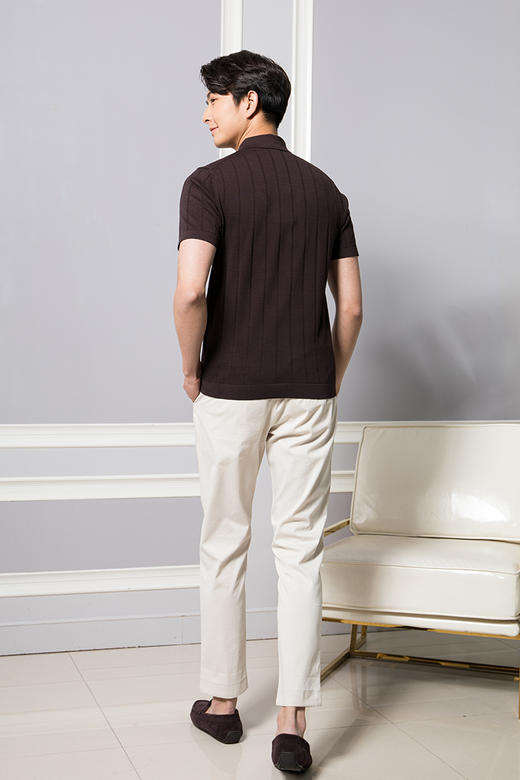 callisto提花丝绵翻领T恤  SQTSS173C 商品图3