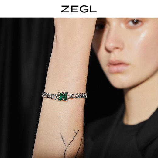 ZEGL设计师彩宝系列复古冷淡风手链女ins小众设计古巴链气质手饰 商品图2