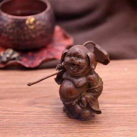 【文玩创意】纯铜猪司令创意茶玩茶宠手办盖置摆件精品（陆续更新中） 商品图3