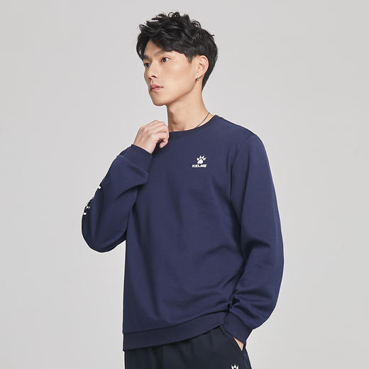 卡尔美运动休闲卫衣春秋季新款男针织圆领套头衫宽松上衣 商品图1