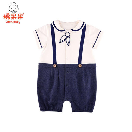 棉果果夏季男童氨棉汗布假两件对开连体衣连身衣哈衣M212722221269 商品图1