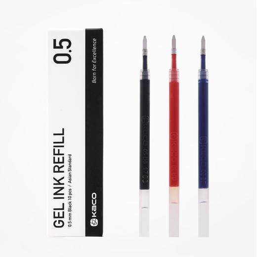 文采亚规0.5中性笔透明笔芯管10支彩盒装办公学生考试学习用品替芯 商品图1