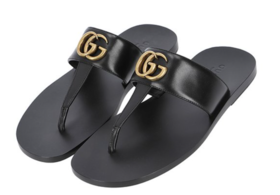 奥莱[Gucci]（498698 A4HD0 1000）男士GG凉鞋20FWJPY带授权招加盟代理