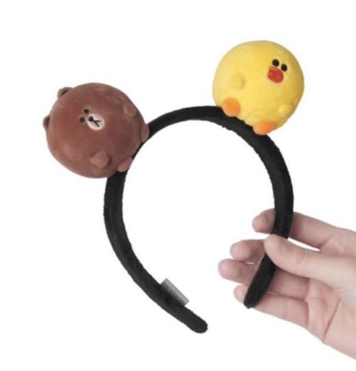 韩国 可爱 Line Friends Brown_Sally Pong Pong娃娃发带JPY带授权招加盟代理 商品图0