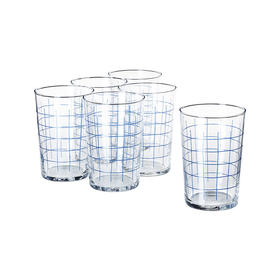 IKEA 宜家 SPORADISK 斯波拉狄斯可 杯子 透明玻璃 方格图案 46 厘升