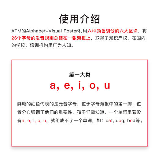 来本商城必买的一张神图-ATM English字母海报/26个字母用不同的颜色进行分类/Phonics教学海报 商品图2