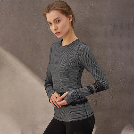 TITIKA ACTIVE 瑜伽服运动健身T恤女吸湿透气跑步健身长袖上衣63265A 商品图1