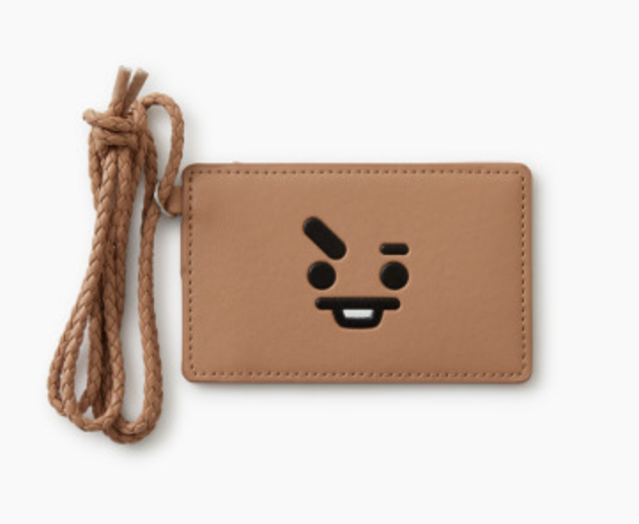 韩国 可爱 Line Friends BT21 SHOOKY两口袋项链卡钱包JPY带授权招加盟代理
