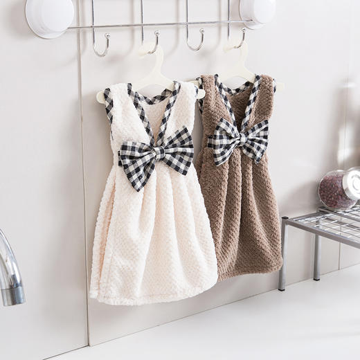 家减尘除菠萝格蝴蝶结小衣服/J8154家居清洁擦手巾新品（颜色随机） 商品图1