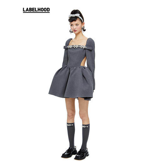 SHUSHU/TONG 露背连衣裙 SS21DR08UT152GR100 商品图2