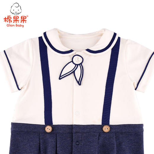 棉果果夏季男童氨棉汗布假两件对开连体衣连身衣哈衣M212722221269 商品图2