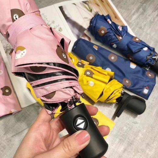 全自动晴雨伞小熊三折伞叠两用遮阳防紫外线卡通可爱防晒雨伞 商品图11