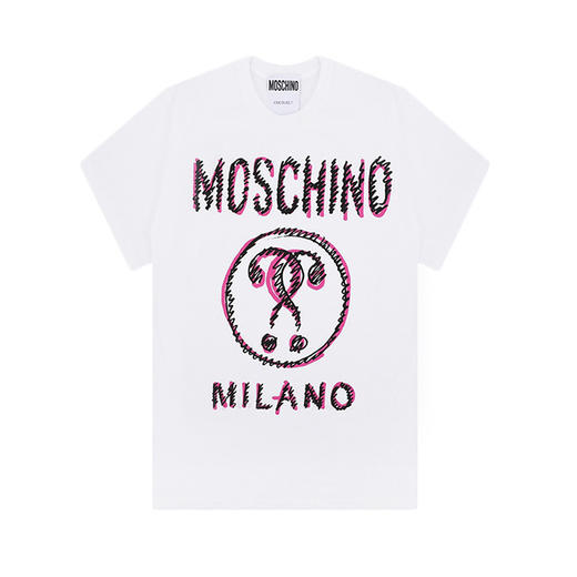 MOSCHINO COUTURE 莫斯奇诺 女士短袖T恤 字母 白色 0702 0440 2002 商品图0