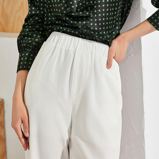 丁摩 百搭通勤立体直通阔腿垂坠感醋酸柔软顺滑女长裤Q121083-DS399 商品图5