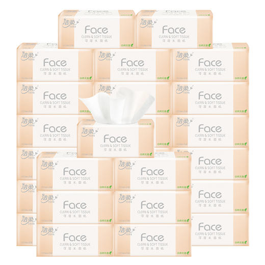 洁柔抽纸face可湿水面巾纸擦手纸卫生纸餐巾纸24包家用整箱实惠装 商品图0