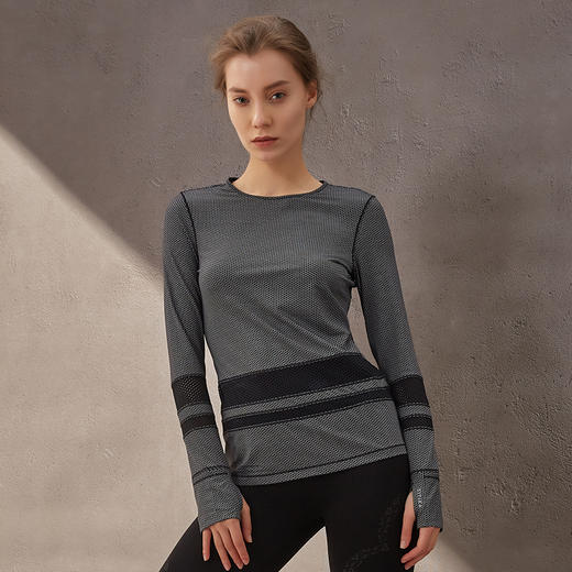 TITIKA ACTIVE 瑜伽服运动健身T恤女吸湿透气跑步健身长袖上衣63265A 商品图0