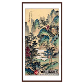 侯志明《溪山晴韵图》68*138cm 山水竖幅作品 玄关/客厅挂画