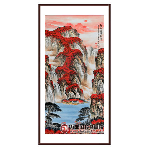 侯志明《山聚仙霞满横潭》68*138cm 山水竖幅作品 玄关/客厅挂画 商品图0