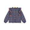 littletime女童格子衬衫 2021春装新款荷叶边格子学院风立领衬衣 商品缩略图4