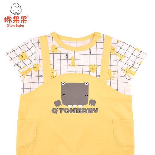 棉果果夏季男童氨棉汗布假两件套头连体衣连身衣哈衣M212727221270 商品图2