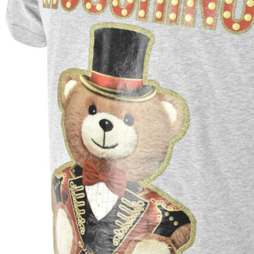 MOSCHINO 莫斯奇诺 西装熊男士T恤 字母图案 灰色 0708 0240 1485 商品图3