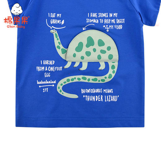 棉果果夏季男童氨棉汗布套头T恤M212140221254 商品图3