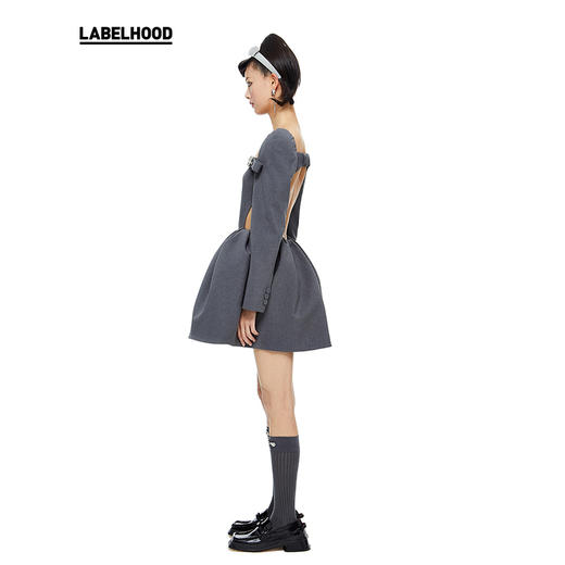 SHUSHU/TONG 露背连衣裙 SS21DR08UT152GR100 商品图3