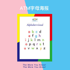 来本商城必买的一张神图-ATM English字母海报/26个字母用不同的颜色进行分类/Phonics教学海报