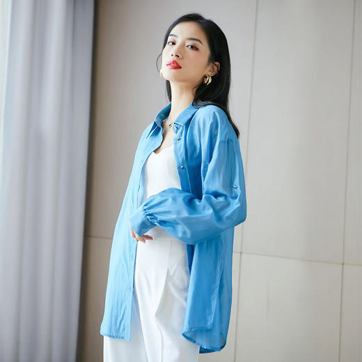 【断码清仓】丁摩 百搭多变元素衬衫港味衬衣叠穿外套Q121072-DY199 商品图11