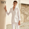 IWY/典雅白色西装西服套装女时尚微喇裤气质职业装修身通勤工作服正装cp9601 商品缩略图2