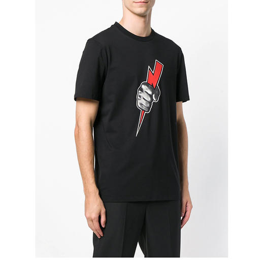 NeIL BarreTT 尼奥·贝奈特男装 男士棉质短袖时尚闪电T恤衫 黑色 BJT456B H593S 1076 商品图1