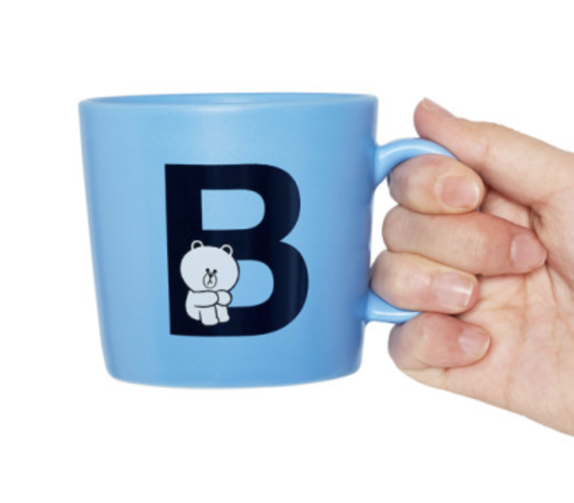 韩国 可爱Line Friends Helvetica棕色马克杯350mlJPY带授权招加盟代理