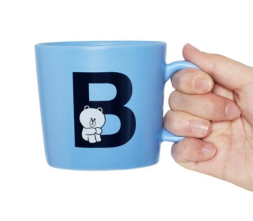 韩国 可爱Line Friends Helvetica棕色马克杯350mlJPY带授权招加盟代理 商品图0