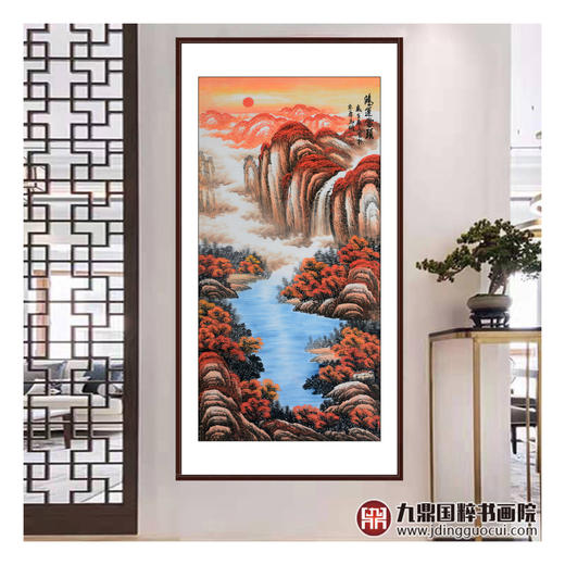 侯志明《鸿运当头》68*138cm 山水竖幅作品 玄关/客厅挂画 商品图2