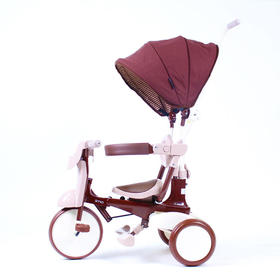 日本iimo二代+可折叠带伞篷红色三轮车【iimo】