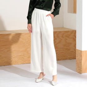 丁摩 百搭通勤立体直通阔腿垂坠感醋酸柔软顺滑女长裤Q121083-DS399