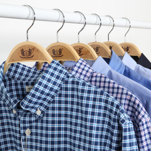 METTE2019秋冬新款长袖衬衫男中青年商务休闲纯棉衬衣格子上衣 商品图2