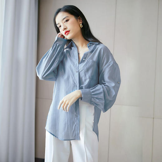 【断码清仓】丁摩 百搭多变元素衬衫港味衬衣叠穿外套Q121072-DY199 商品图10