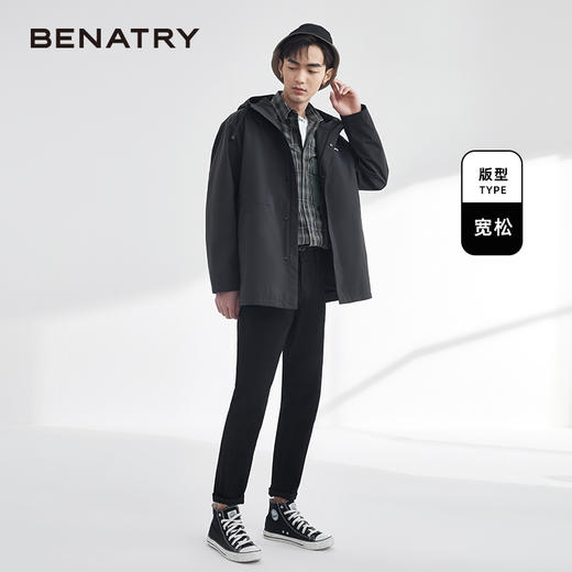 商场同款中长连帽背后字母风衣EAY117001 商品图3