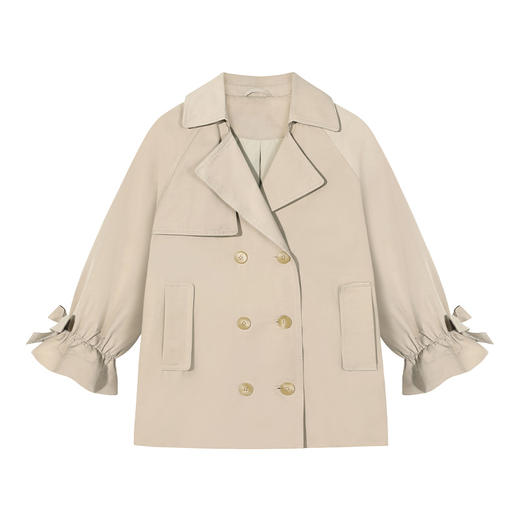 【防水透气棉】mettekids童装蝴蝶结七分袖风衣女童短款春薄外套 商品图6