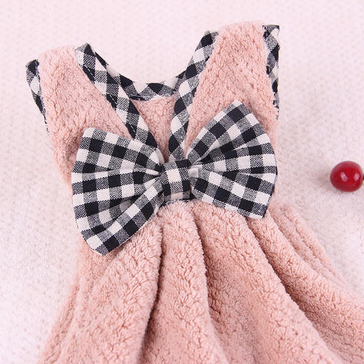 家减尘除菠萝格蝴蝶结小衣服/J8154家居清洁擦手巾新品（颜色随机） 商品图3