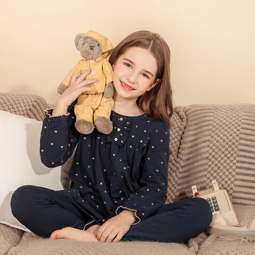 【童装抗菌家居服】儿童装家居服套装女童长袖春季新款睡衣裤 商品图1