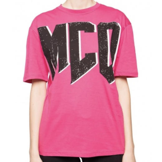 McQ 女士棉质T恤 玫红 494256 RMJ70 5874 商品图1