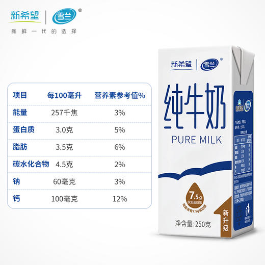 【AL精选】新希望（雪兰）云南高原奶全脂牛奶250g*16盒学生早餐纯牛奶整箱 商品图1