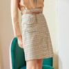 欧芮儿新款高腰显瘦格子半身裙女中长款洋气不规则包臀裙 商品缩略图1