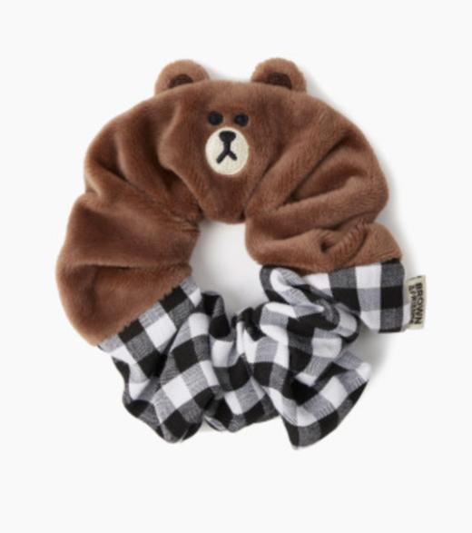 韩国 可爱 Line Friends 棕色格仔娃娃领带发带JPY带授权招加盟代理 商品图0