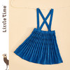 littletime童装孔雀蓝短裙 2021春装新款针织百褶复古背带裙两穿 商品缩略图1