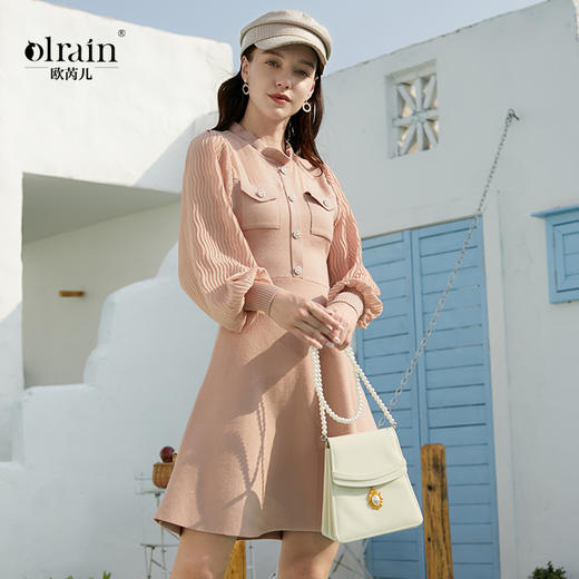 欧芮儿春装新款气质收腰显瘦连衣裙 商品图0