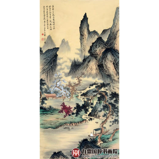 侯志明《仿古山水作品》68*138cm 山水竖幅作品 玄关/客厅挂画 商品图1